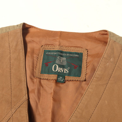 [希少 デッドストック] 90s レザー コンビ ハンティング ベスト / ORVIS オービス