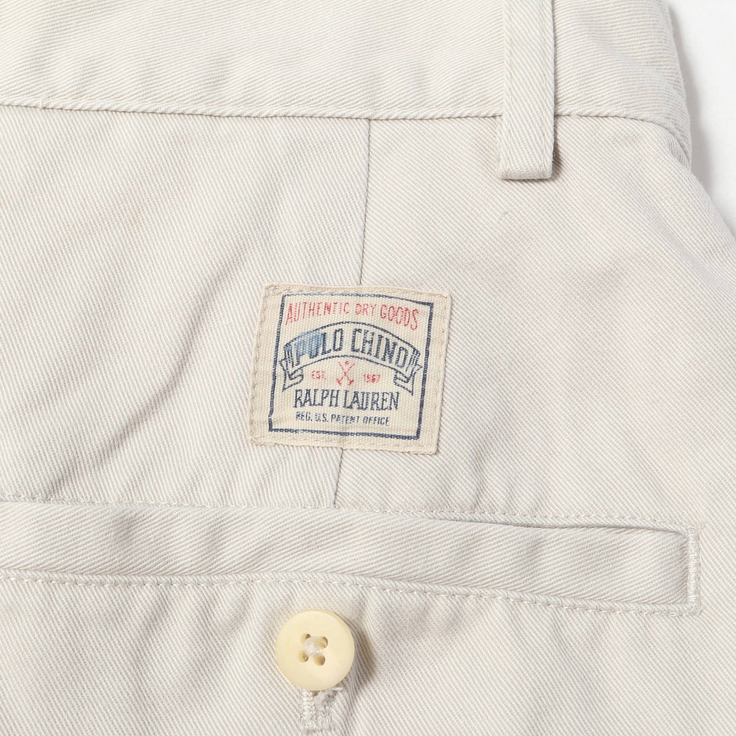 90s ポロチノ ツータック コットン チノパンツ / マカオ製 POLO CHINO