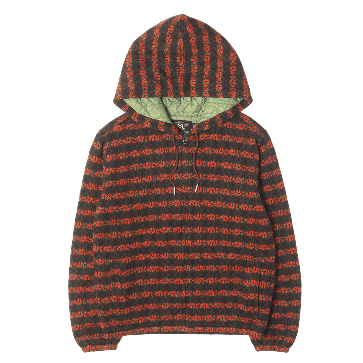総柄ジャガードニット 裏地キルティング ジップ パーカー (Jacquard Knit Jersey Full Zip Hoodie)