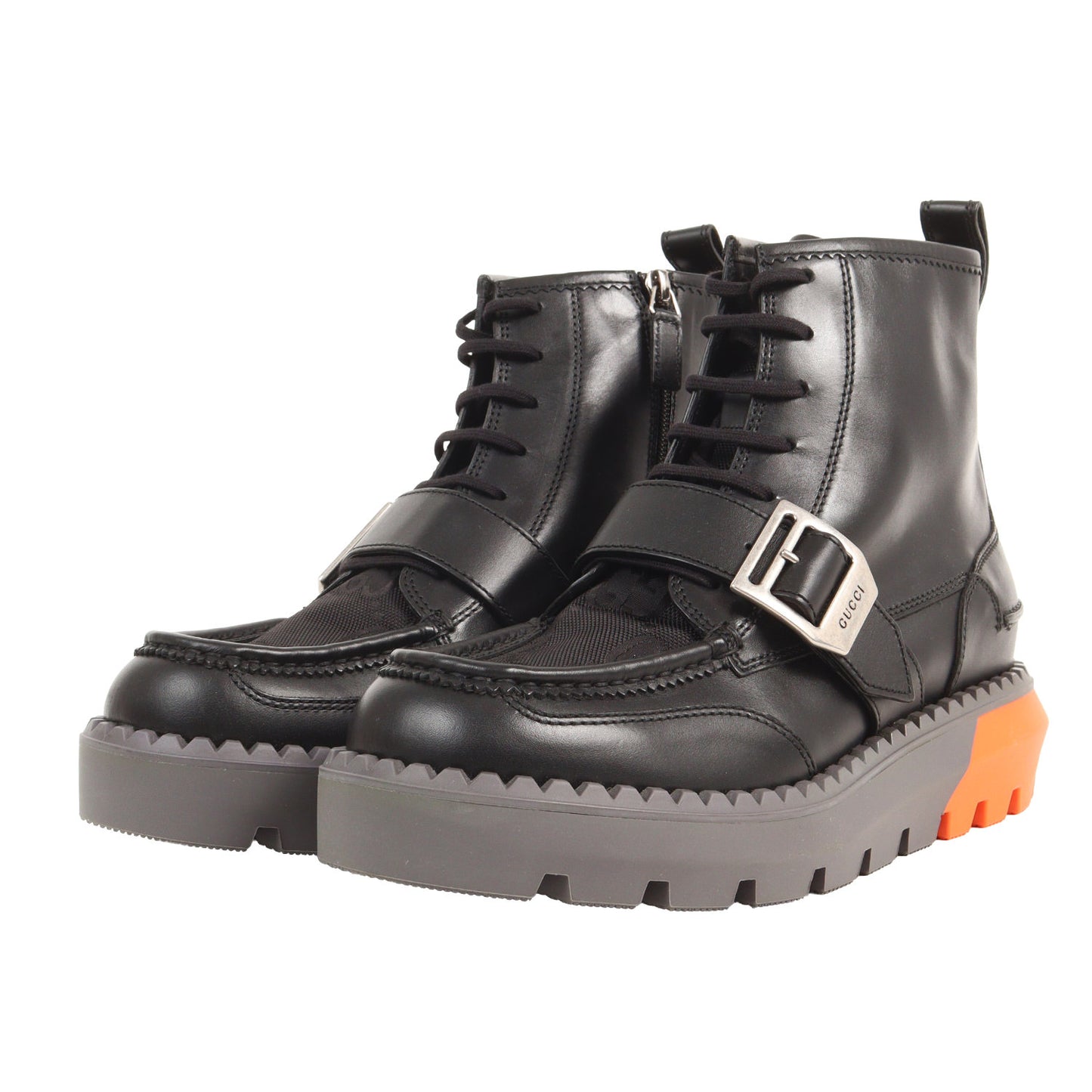 23AW GGモノグラムキャンバス トゥ レースアップ レザーブーツ(GG Lace-Up Boot)