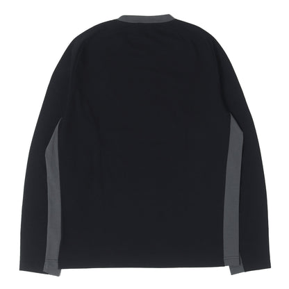 切替しデザイン ストレッチ ロングスリーブ Tシャツ