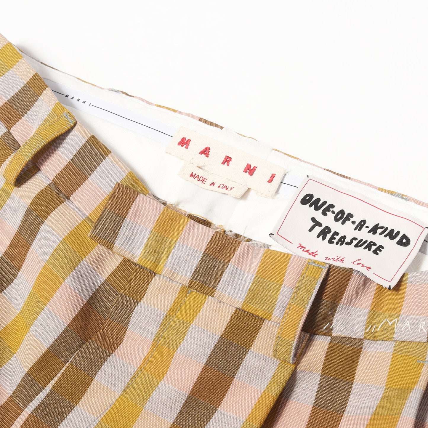24SS ONE-OF-A-KIND TREASURE チェック ウール ワイド トラウザーズパンツ