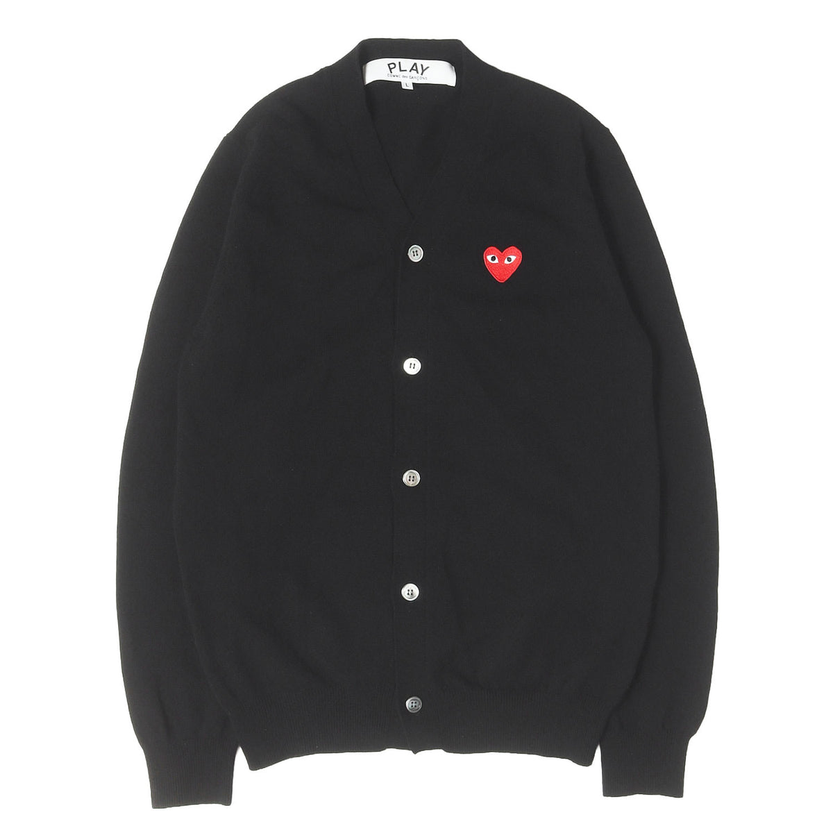 25AW ハート ワッペン ウールニット カーディガン(PLAY CARDIGAN RED HEART)