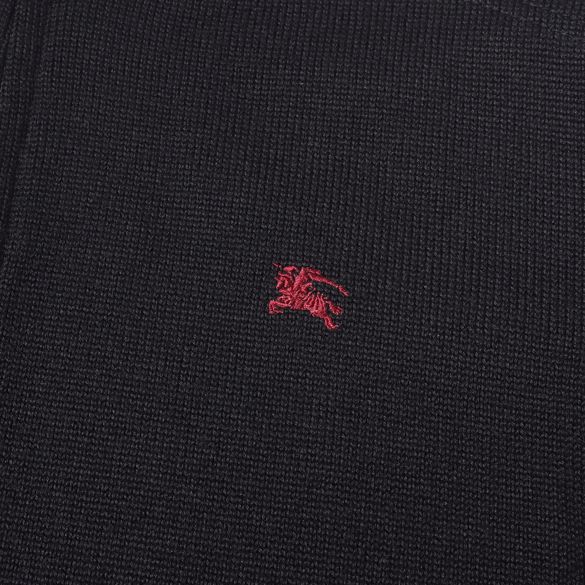 ワンポイント刺繍 フルジップ ウールニット セーター