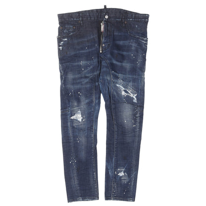 タイディ バイカー クラッシュリペア加工 スキニー デニム パンツ (Tidy Biker Jean)