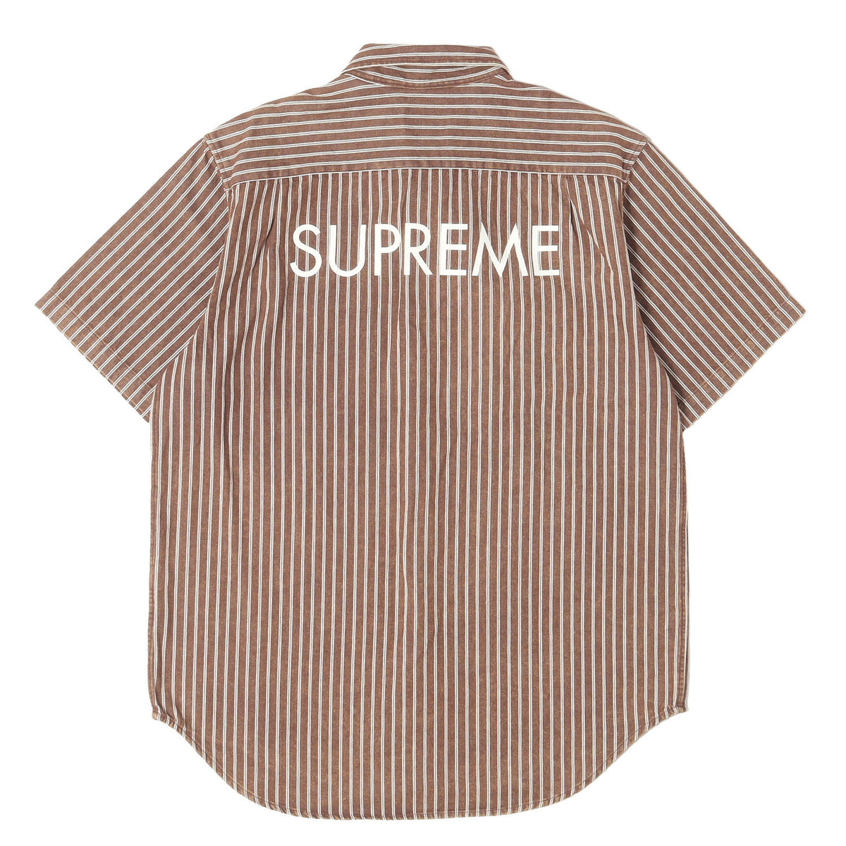 インターナショナルロゴ ストライプ デニム 半袖シャツ(Stripe Denim S/S Shirt)