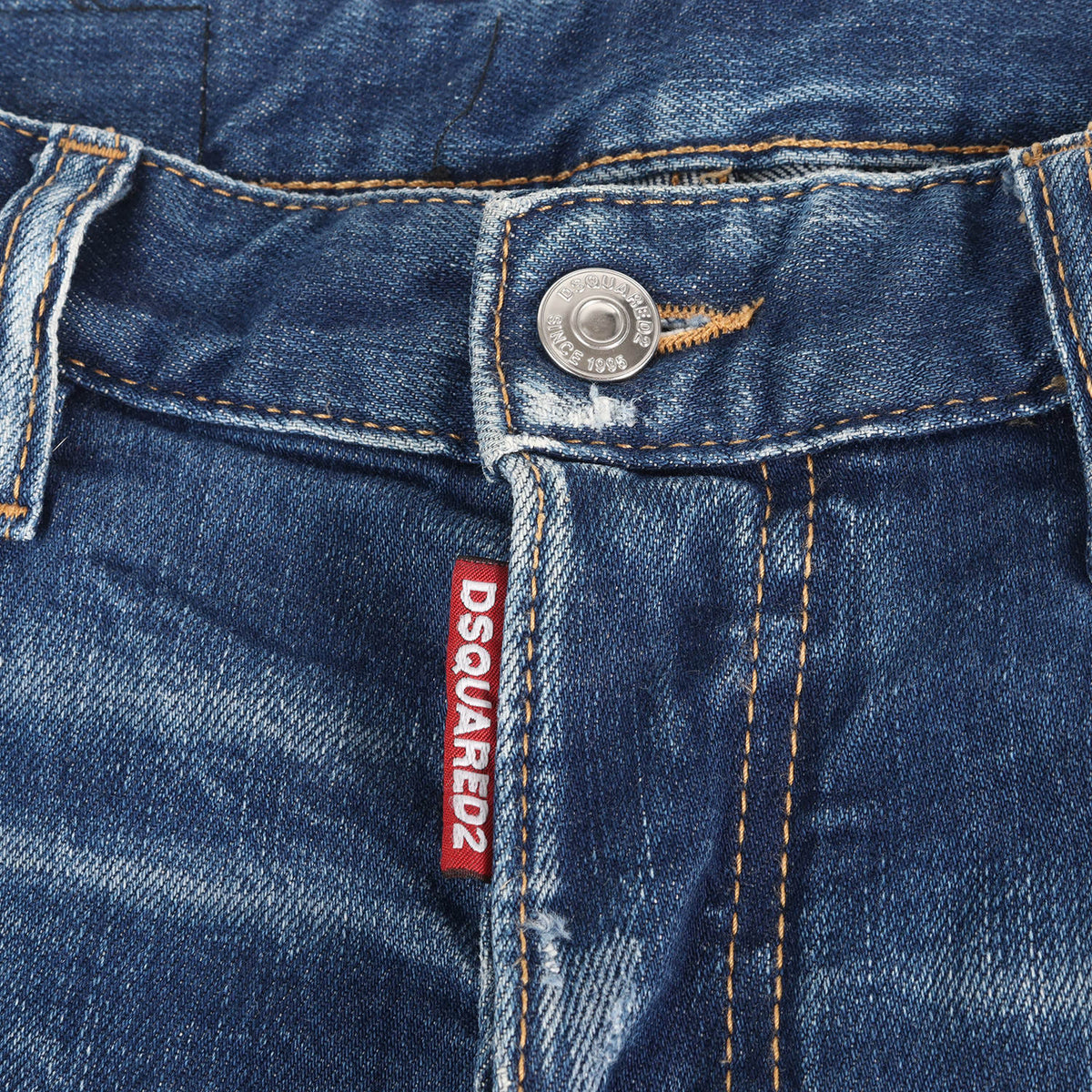 21AW スケーター ダメージリペア加工 ストレッチ スリム デニムパンツ(Skater Jean)