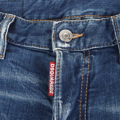 21AW スケーター ダメージリペア加工 ストレッチ スリム デニムパンツ(Skater Jean)