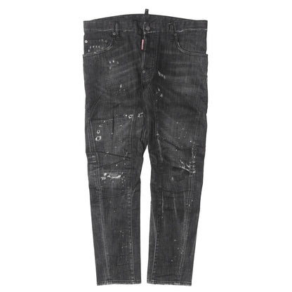 スケーター ダメージリペア加工 ストレッチ デニムパンツ(Skater Jean)