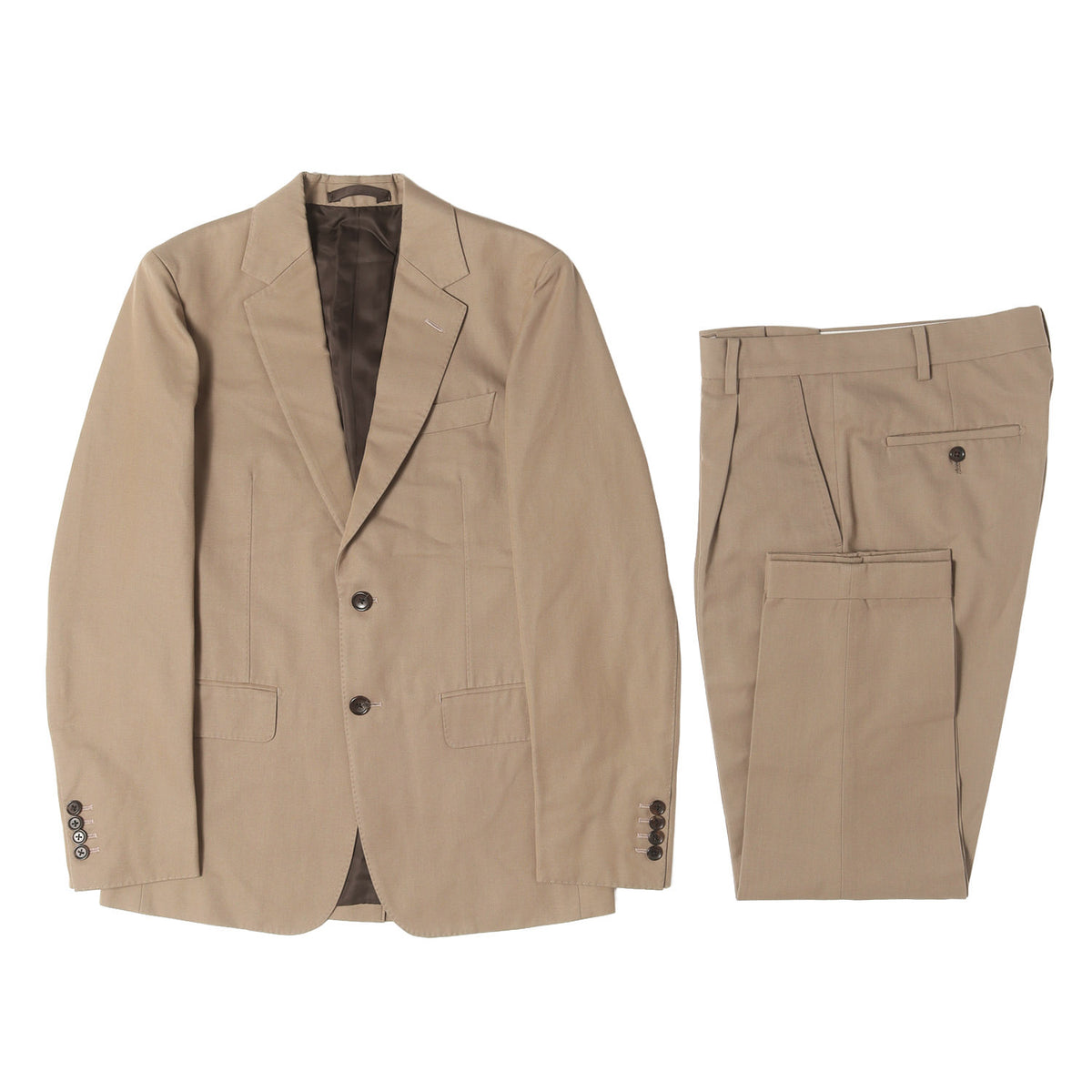 ×DORMEUIL ウール/コットン テーラードジャケット & プリーツ スラックスパンツ セットアップ