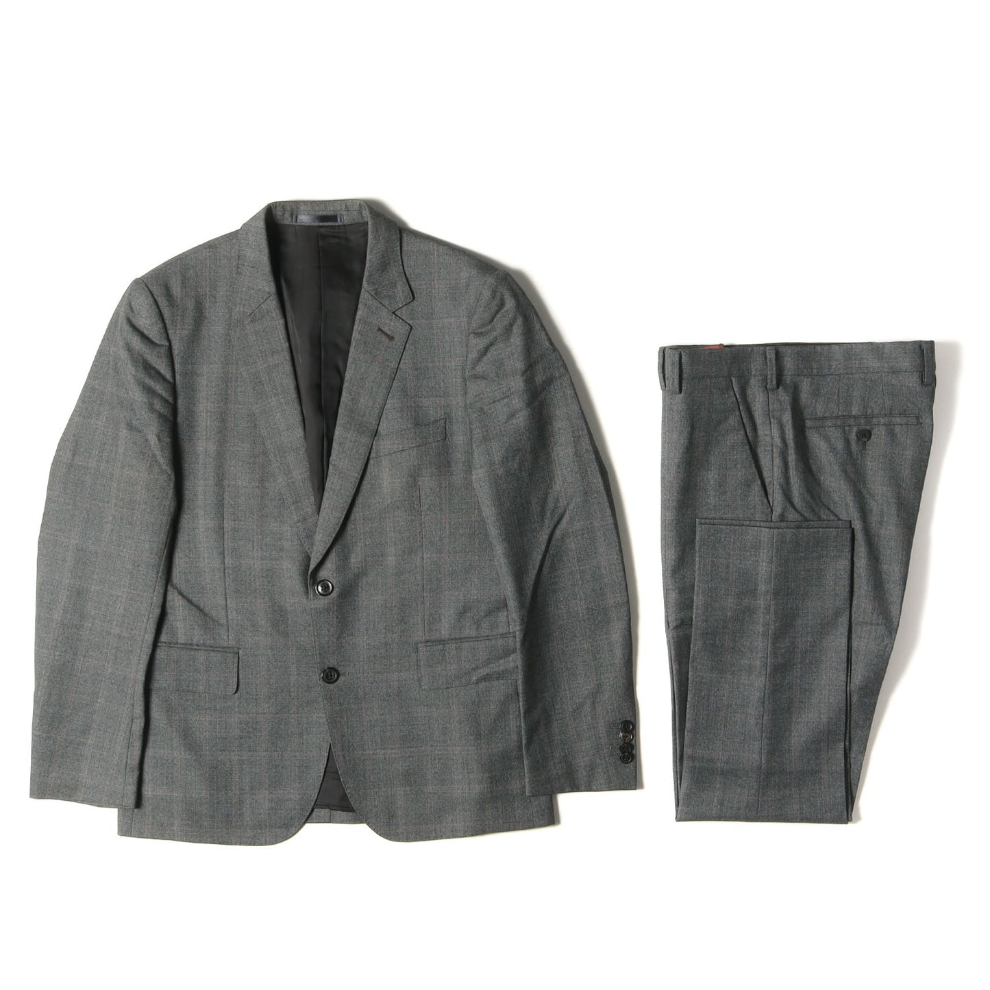 ×E.THOMAS SUPER 130S CLOTH シャドー チェック ウール スーツ セットアップ
