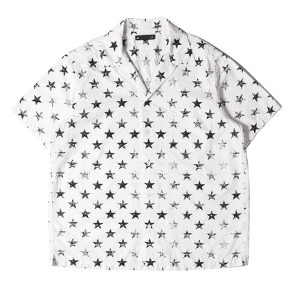 22SS かすれ スター 総柄 オープンカラー 半袖 ボックス シャツ (Hazy Star Denim S/S Open Collar SH 2205-5002-07-032) / 開襟 星柄