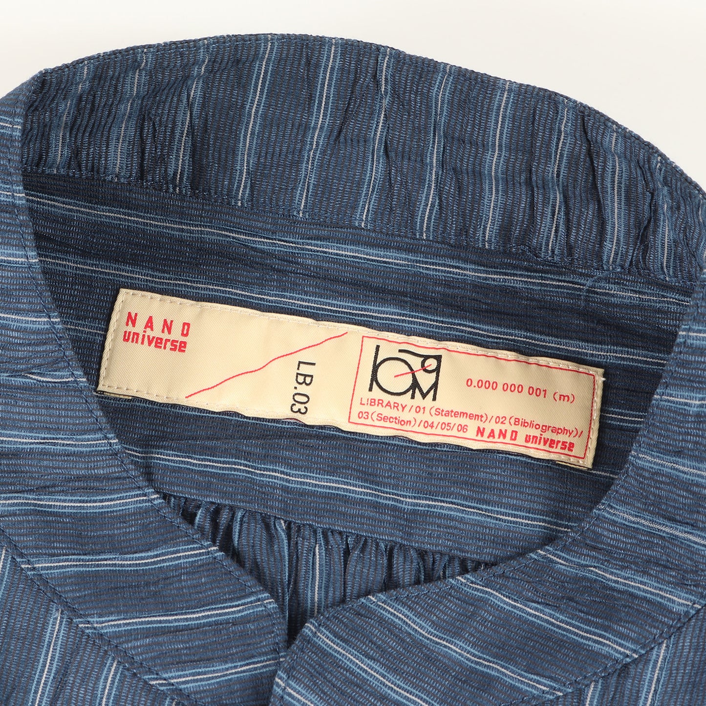 22SS ストライプ マオカラー リネン コットン ポリ ワッシャー シャツ ブルゾン (668-2120247) / LB.03