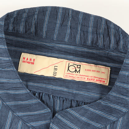 22SS ストライプ マオカラー リネン コットン ポリ ワッシャー シャツ ブルゾン (668-2120247) / LB.03