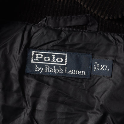 スタンドカラー キルティング パテッド ジップ ブルゾン / ジャケット コーデュロイ襟