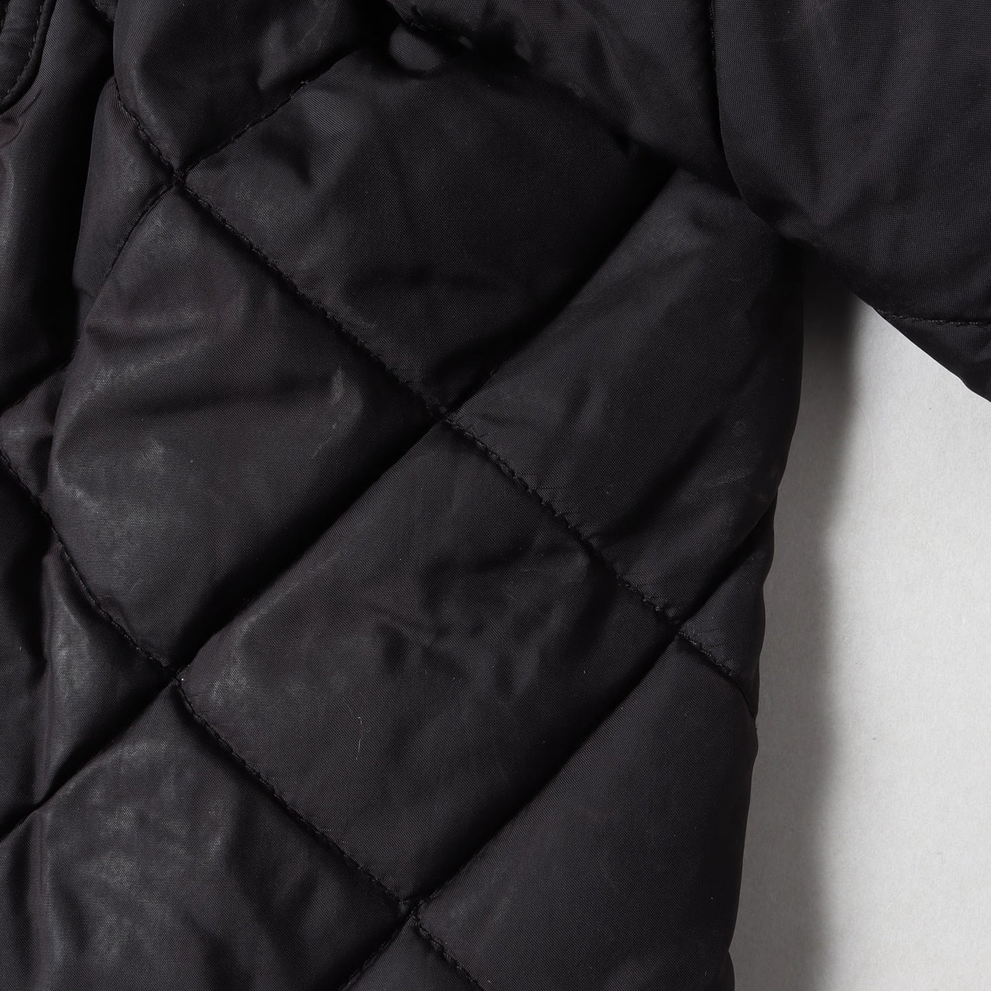 スタンドカラー キルティング パテッド ジップ ブルゾン / ジャケット コーデュロイ襟