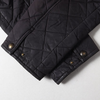 スタンドカラー キルティング パテッド ジップ ブルゾン / ジャケット コーデュロイ襟