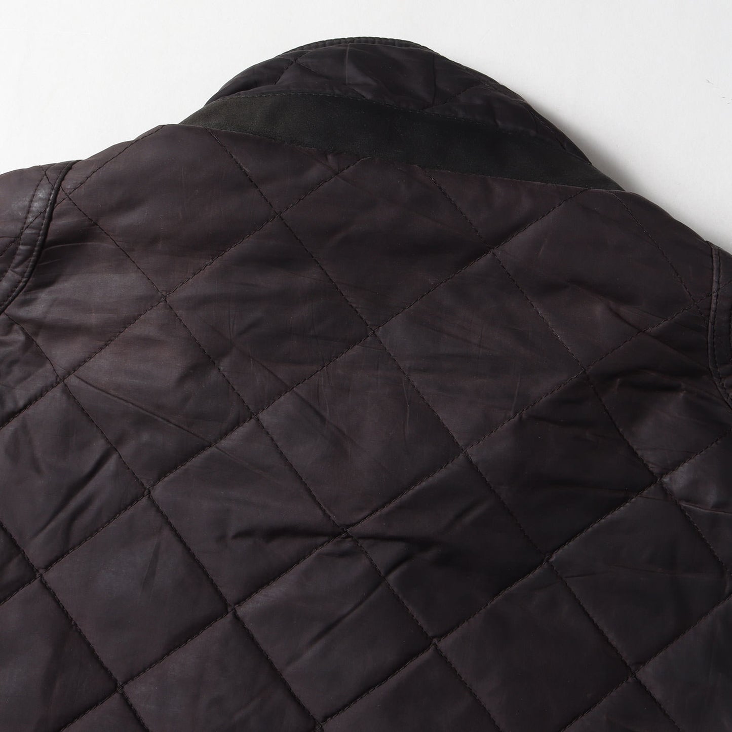 スタンドカラー キルティング パテッド ジップ ブルゾン / ジャケット コーデュロイ襟