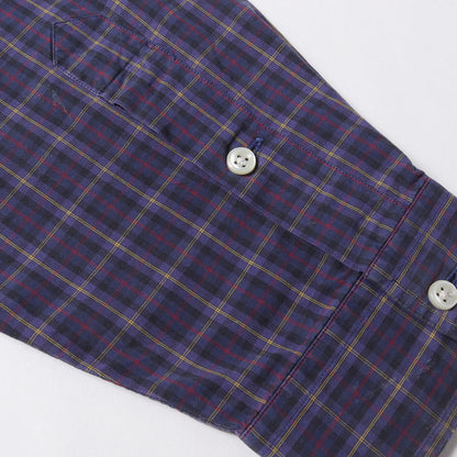 90s ワンポイント刺繍 ツープライコットン ツイル チェック B.D シャツ (BLAKE) / TWO-PLY