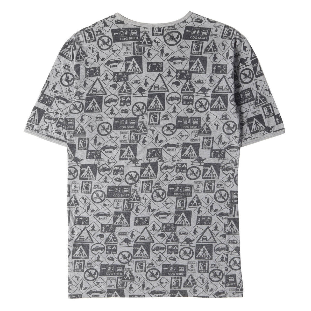 標識グラフィックプリント クルーネック Tシャツ / SHIRT 総柄
