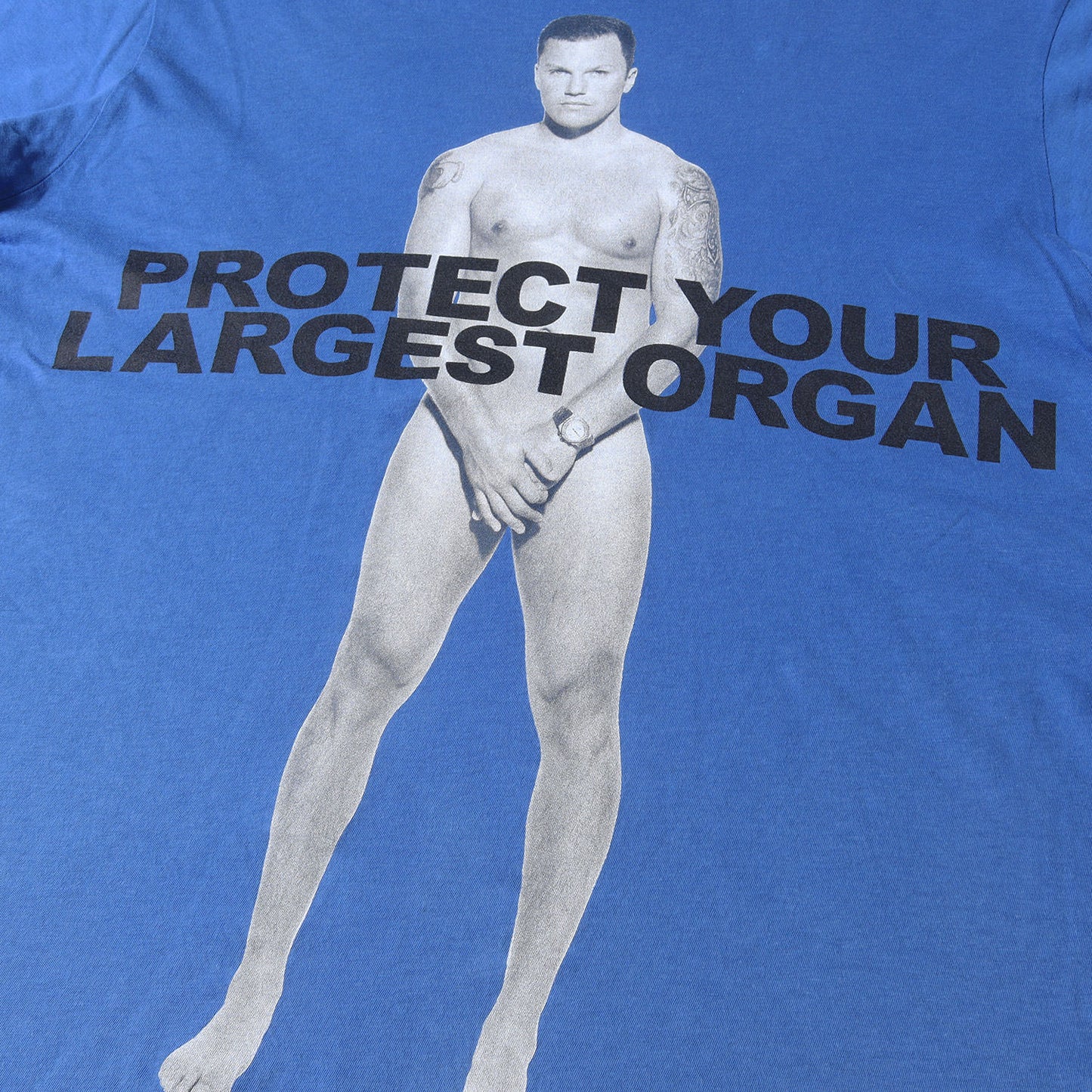× SEAN AVERY ヌードネイキッドフォト メッセージロゴ チャリティー Tシャツ / National Hockey League NFL Y2K