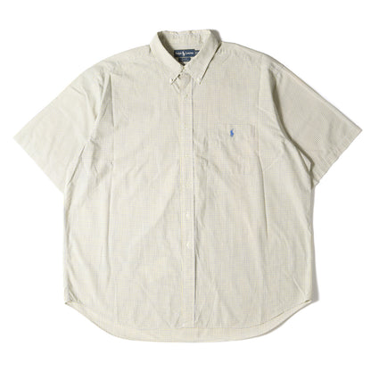 90s ポニー 刺繍 チェック B.D 半袖 シャツ (BLAKE)