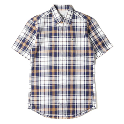 チェック スリムフィット フライフロント 半袖 シャツ (CH8944) / SLIM FIT 比翼仕立て