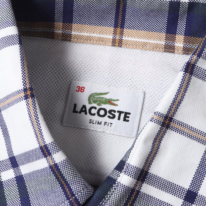 チェック スリムフィット フライフロント 半袖 シャツ (CH8944) / SLIM FIT 比翼仕立て