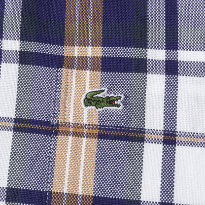 チェック スリムフィット フライフロント 半袖 シャツ (CH8944) / SLIM FIT 比翼仕立て