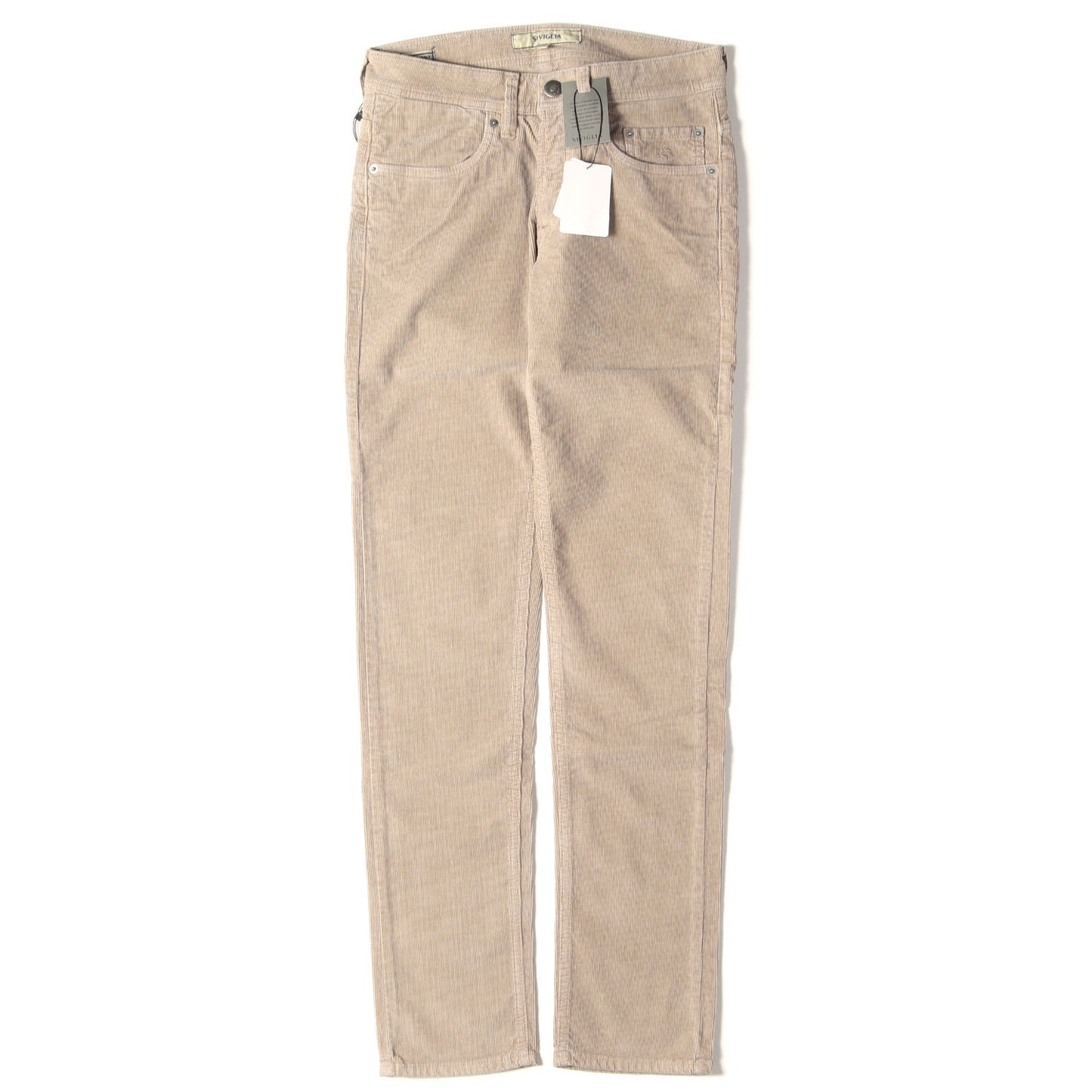 ウォッシュ加工 スリム ストレート ストレッチ コーデュロイ パンツ (22E3/S151) / 細畝