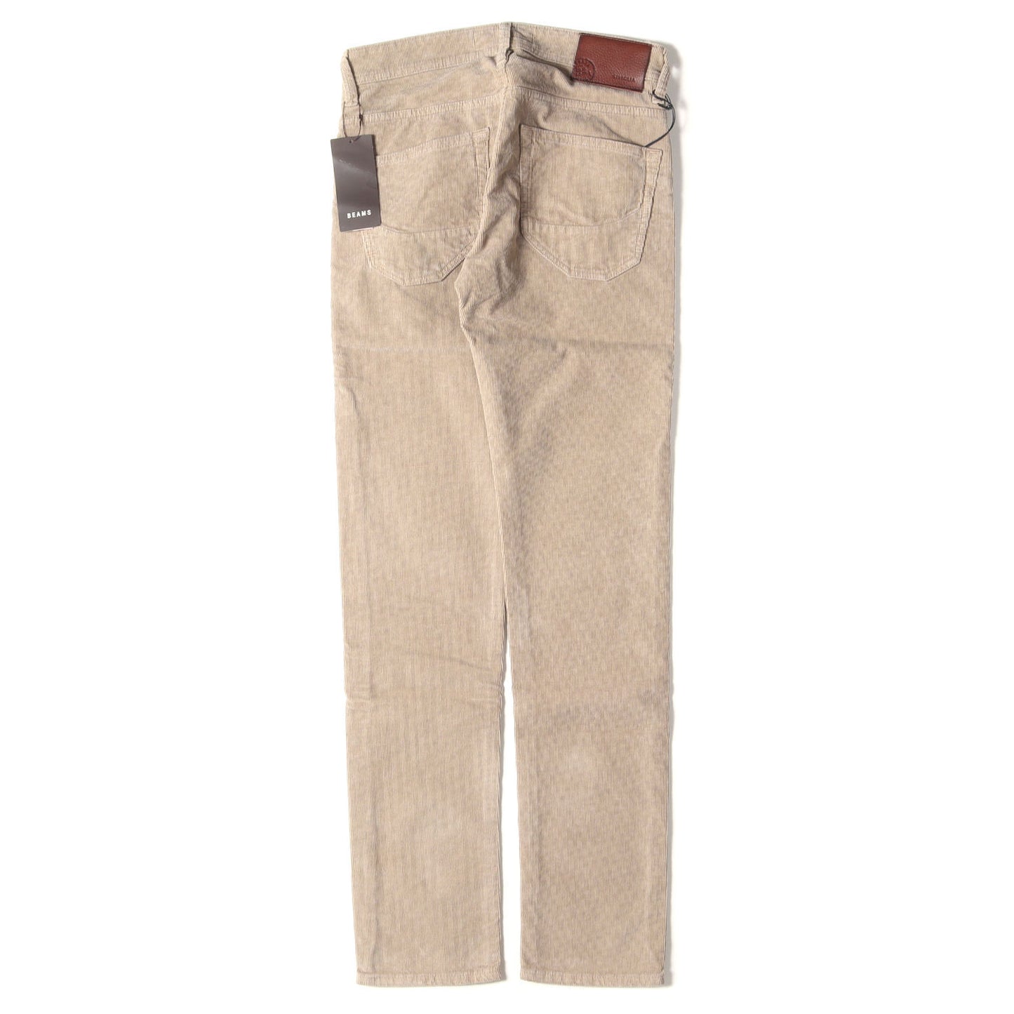 ウォッシュ加工 スリム ストレート ストレッチ コーデュロイ パンツ (22E3/S151) / 細畝