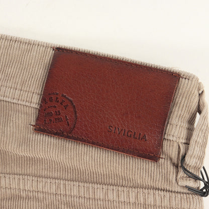 ウォッシュ加工 スリム ストレート ストレッチ コーデュロイ パンツ (22E3/S151) / 細畝