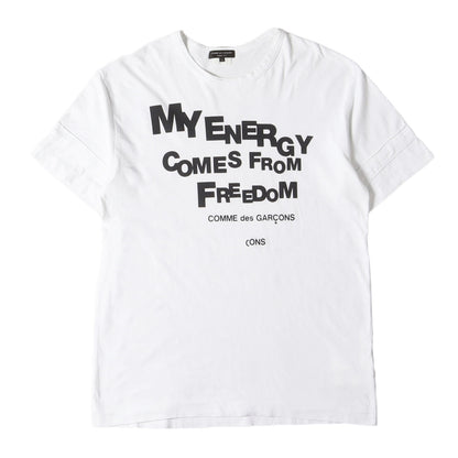 MY ENERGY COMES FROM FREEDOM スローガン ロゴ バインダーネック Tシャツ (PE-T064) / AD2017