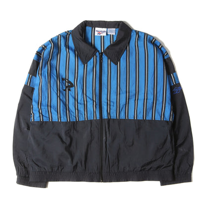 90s × Shaquille ONeal ストライプ ナイロン ジップ ジャケット / シャキール・オニール SHAQ ブルゾン オーバーサイズ