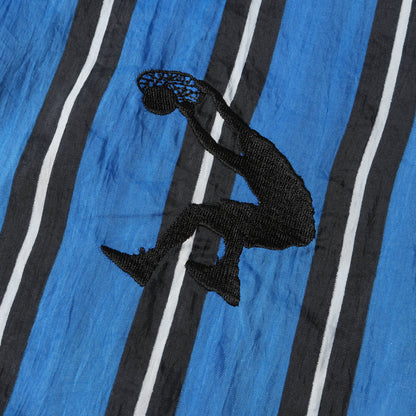 90s × Shaquille ONeal ストライプ ナイロン ジップ ジャケット / シャキール・オニール SHAQ ブルゾン オーバーサイズ