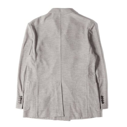 ピークドラペル ウールコットンニット 4B ダブルブレスト テーラードジャケット (G145C-23672IST)