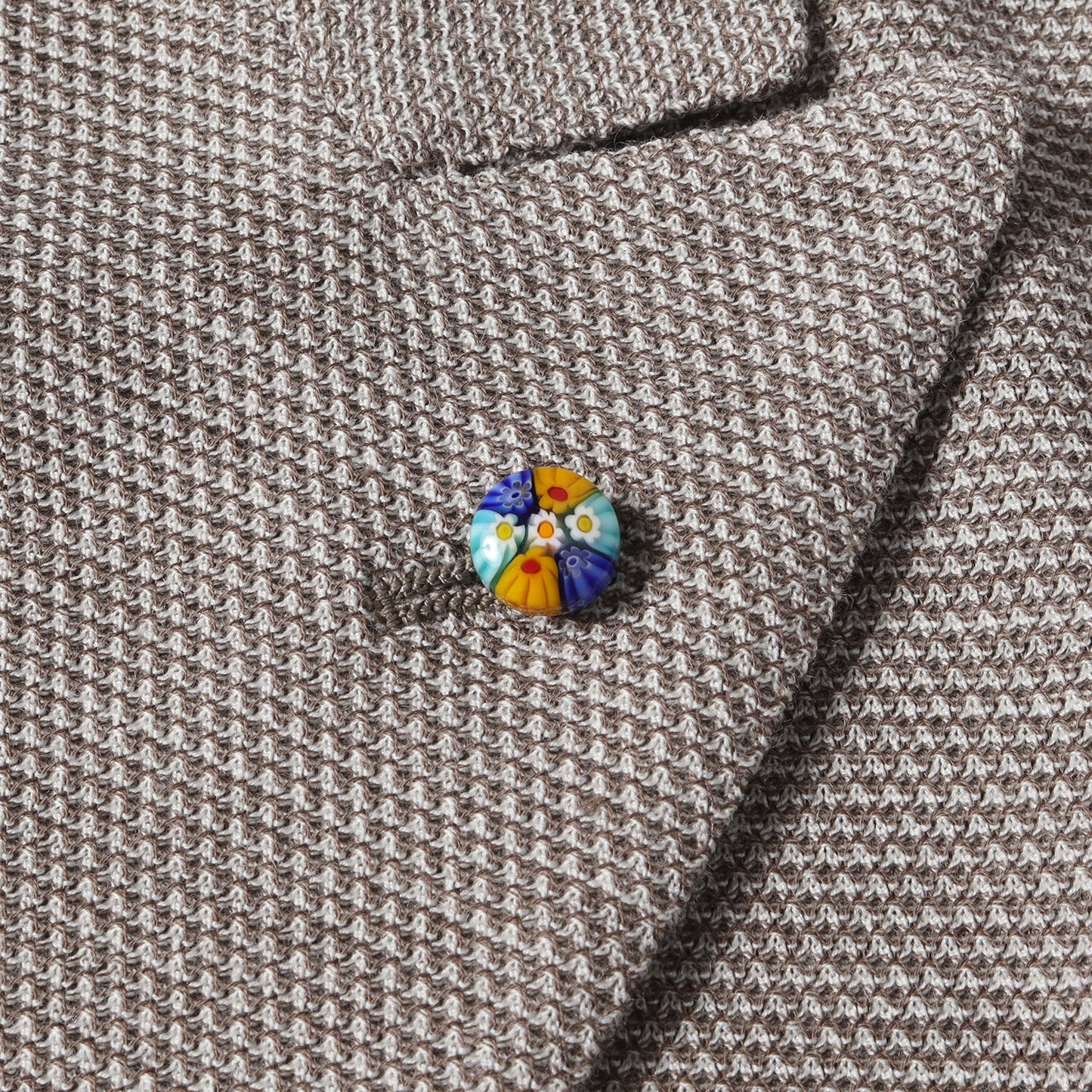 ピークドラペル ウールコットンニット 4B ダブルブレスト テーラードジャケット (G145C-23672IST)