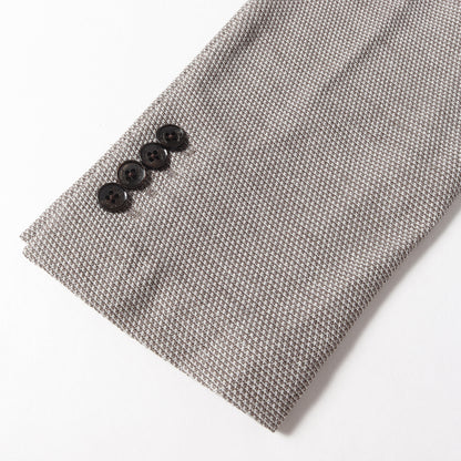 ピークドラペル ウールコットンニット 4B ダブルブレスト テーラードジャケット (G145C-23672IST)