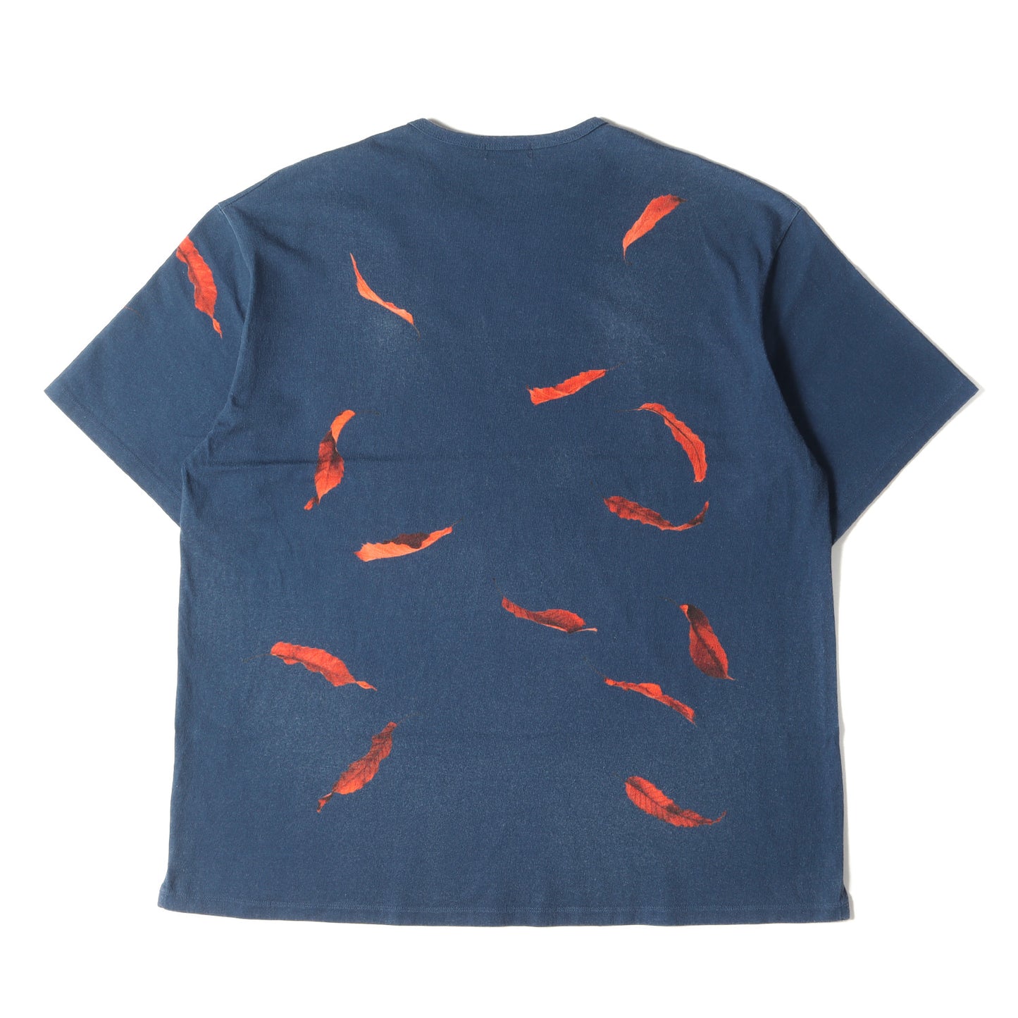 落ち葉 インクジェット ビッグ Tシャツ (BIG T-SHIRT INKJET FALLEN LEAVES 2219-717) / クルーネック オーバー サイズ シルエット