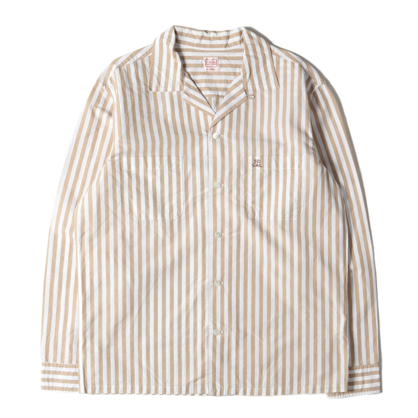 19SS ストライプ コットン リネン オープンカラー シャツ (SD STRIPE OPEN COLLAR SHIRT) / 長袖 開襟 ボックスシルエット