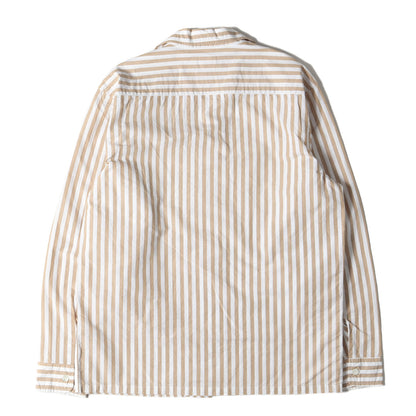 19SS ストライプ コットン リネン オープンカラー シャツ (SD STRIPE OPEN COLLAR SHIRT) / 長袖 開襟 ボックスシルエット
