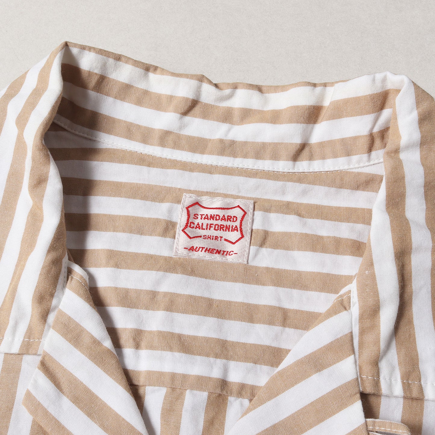 19SS ストライプ コットン リネン オープンカラー シャツ (SD STRIPE OPEN COLLAR SHIRT) / 長袖 開襟 ボックスシルエット