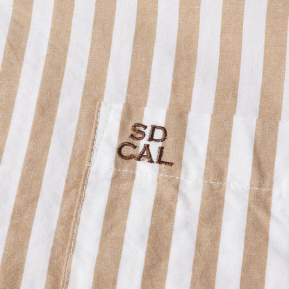 19SS ストライプ コットン リネン オープンカラー シャツ (SD STRIPE OPEN COLLAR SHIRT) / 長袖 開襟 ボックスシルエット