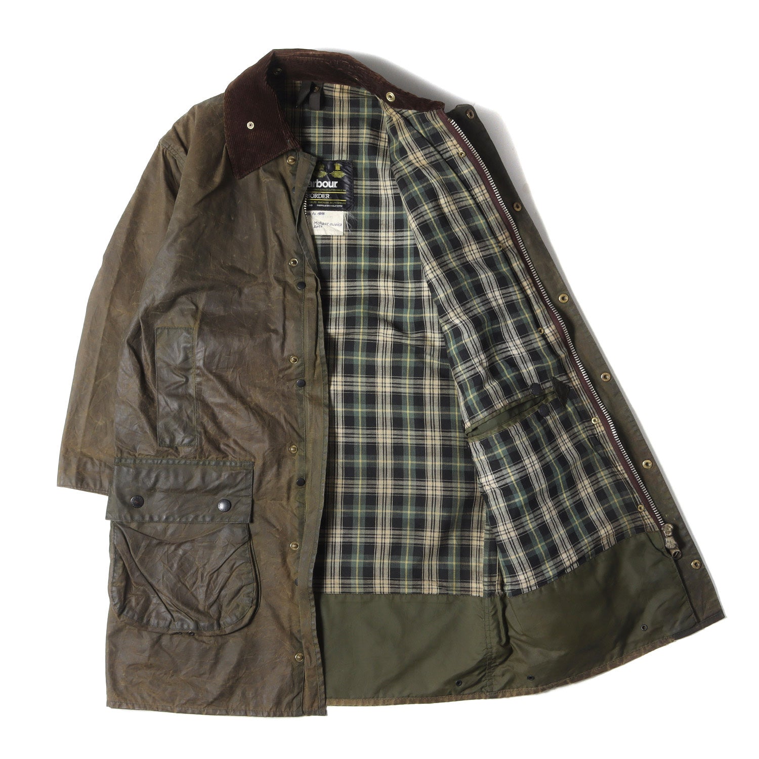 BARBOUR (バブアー) 80s ワックス コットン コート (BORDER JACKET) / オイルド ジャケット 旧3ワラント 1987年製  ENGLAND製 - ブランド古着の通販・買取 | BEEGLE by Boo-Bee