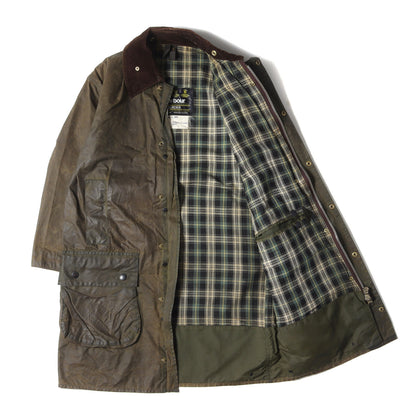 80s ワックス コットン コート (BORDER JACKET) / オイルド ジャケット 旧3ワラント 1987年製 ENGLAND製