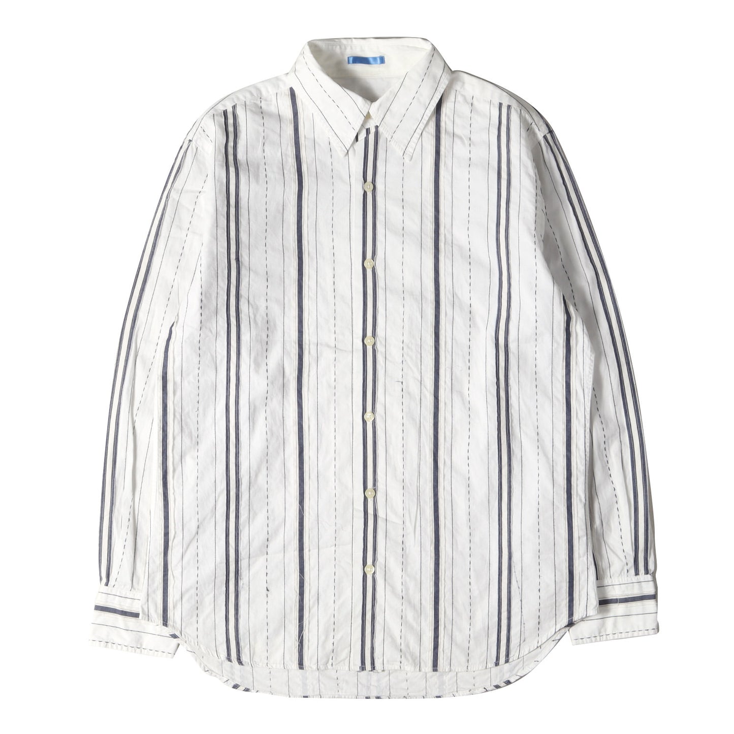 ステッチ テープ ランダム ストライプ ブロード ドレス シャツ / 長袖 フォーマル オフィカジ ビジカジ LONDON