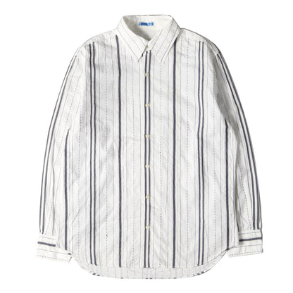 ステッチ テープ ランダム ストライプ ブロード ドレス シャツ / 長袖 フォーマル オフィカジ ビジカジ LONDON