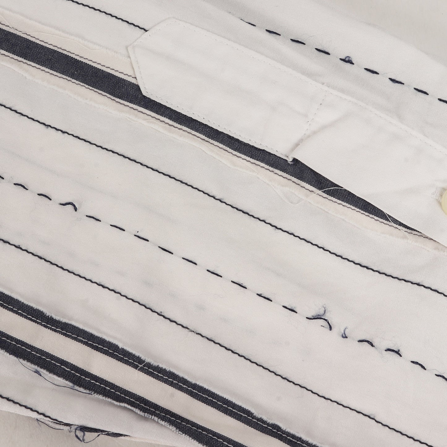 ステッチ テープ ランダム ストライプ ブロード ドレス シャツ / 長袖 フォーマル オフィカジ ビジカジ LONDON