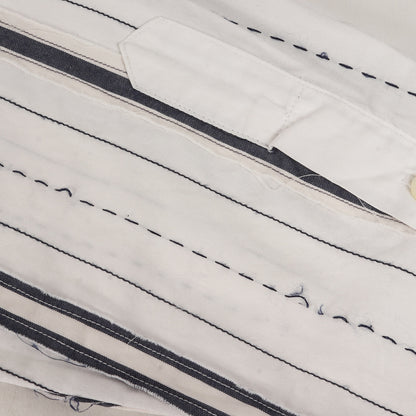 ステッチ テープ ランダム ストライプ ブロード ドレス シャツ / 長袖 フォーマル オフィカジ ビジカジ LONDON