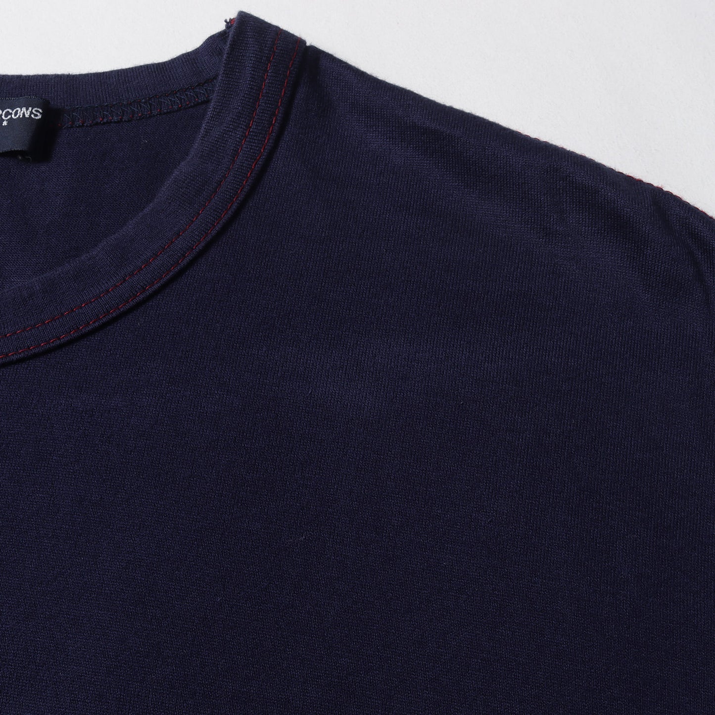 10SS スリーブ フラワー リネン混 キュプラコットン 切替 バインダーネック Tシャツ (HE-T111) / プレーン ソリッド ベーシック アーカイブ Y2K モード デザイナーズ